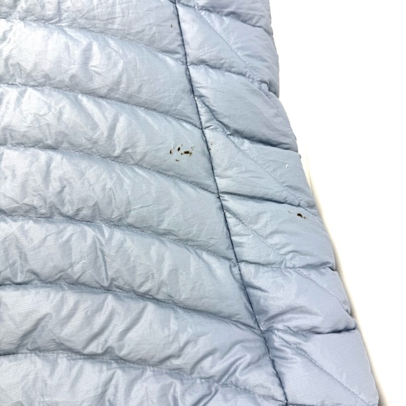 Patagonia Down Sweater Jacket XL Light Blue Yellow Womens Zip Up FLAWED READ - Picture 11 of 12
